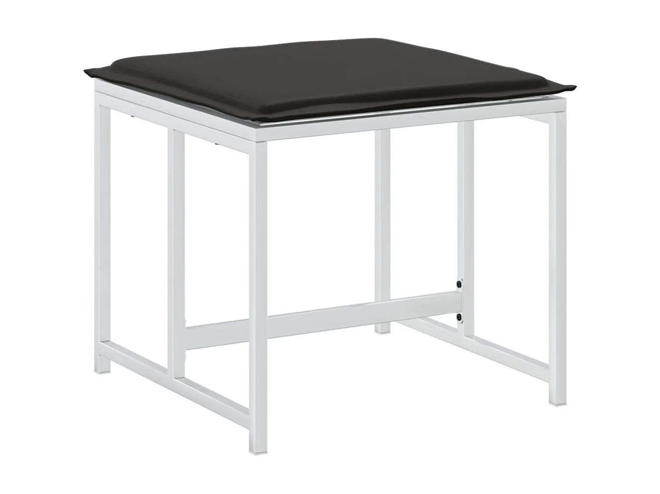 Sgabelli da giardino con cuscini 4 pezzi in acciaio bianco e Textilene