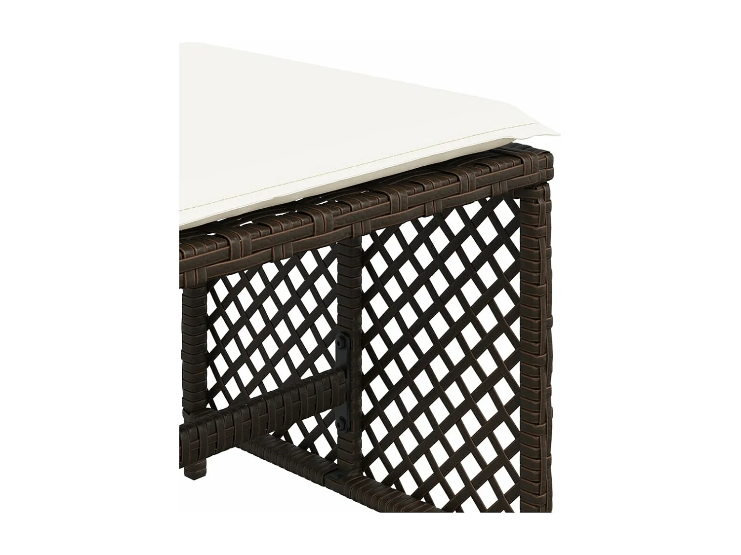 Tabourets de jardin et coussins lot de 4 marron résine tressée