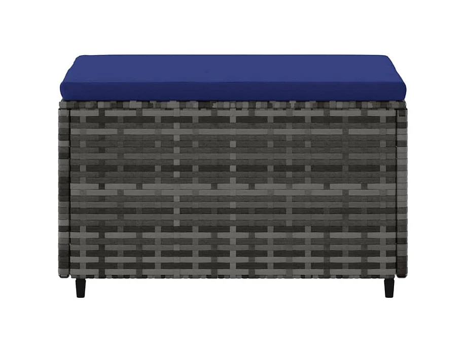 Repose-pied de jardin avec coussin Gris Résine tressée