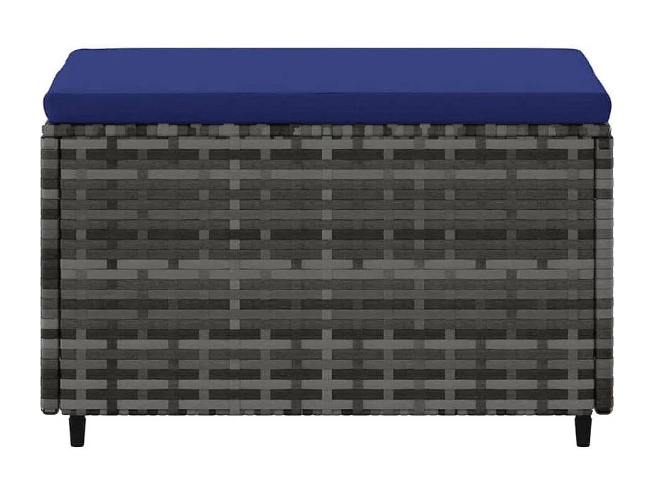 Repose-pied de jardin avec coussin Gris Résine tressée