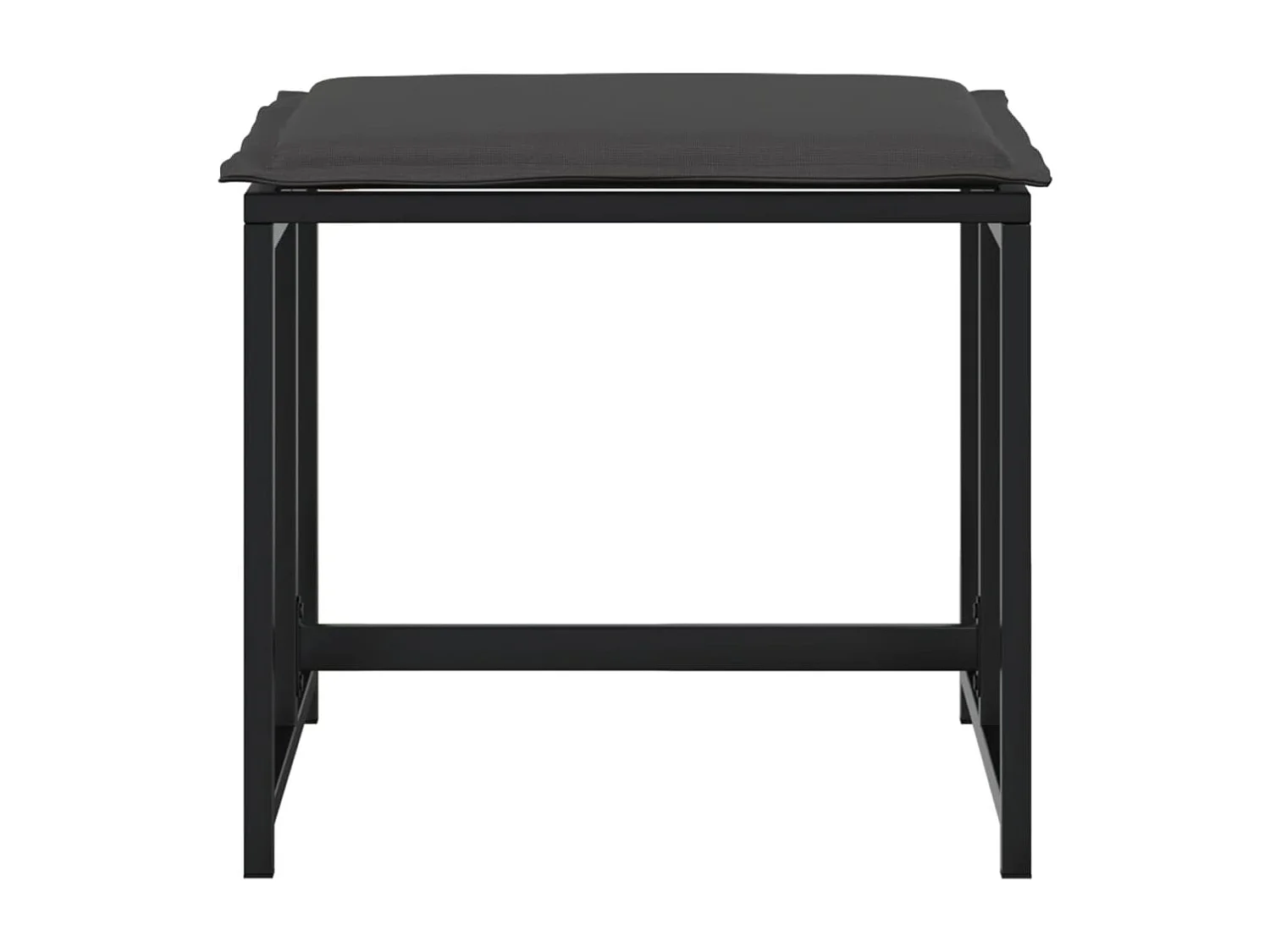 Tabourets de jardin avec coussins lot de 4 noir acier/textilène