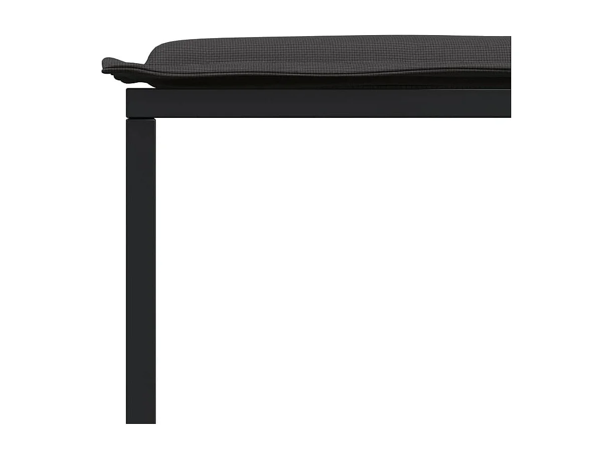 Tabourets de jardin avec coussins lot de 4 noir acier/textilène