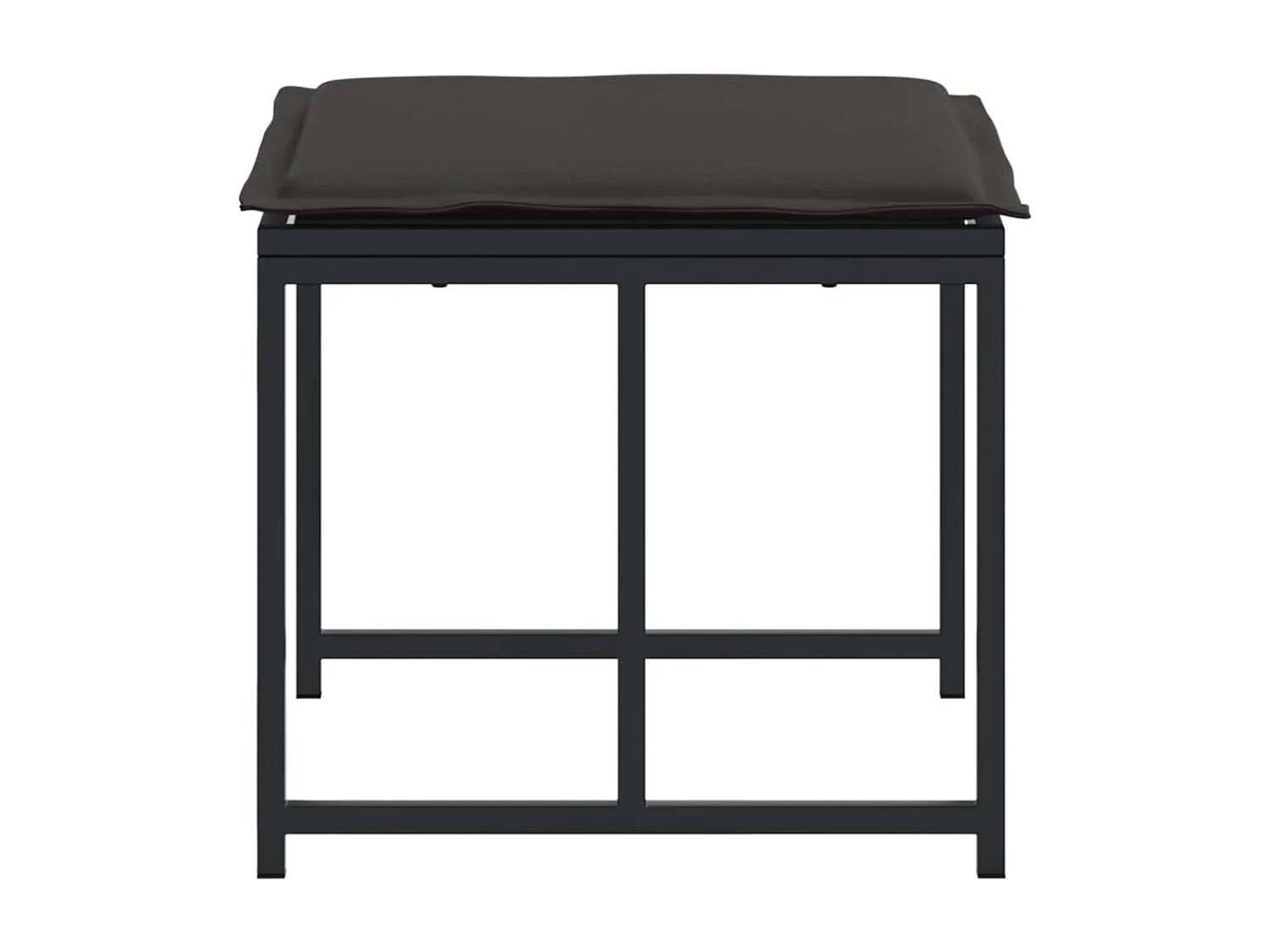 Tabourets de jardin avec coussins lot de 4 noir acier/textilène