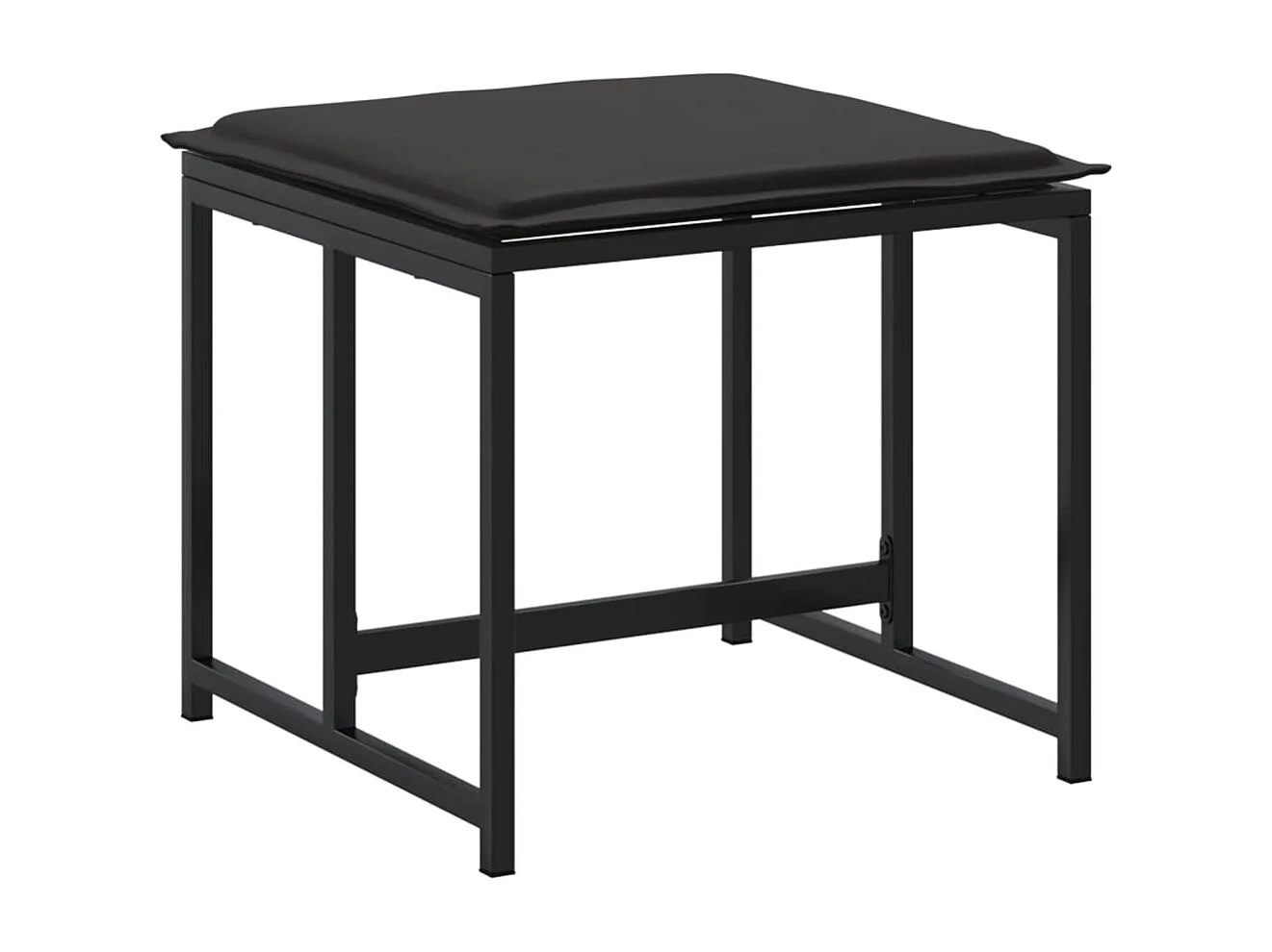 Tabourets de jardin avec coussins lot de 4 noir acier/textilène