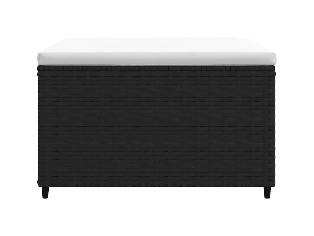 Repose-pied de jardin avec coussin noir résine tressée