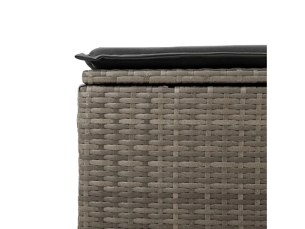 Taburete de jardín con cojín gris 55x55x37 cm resina tejida