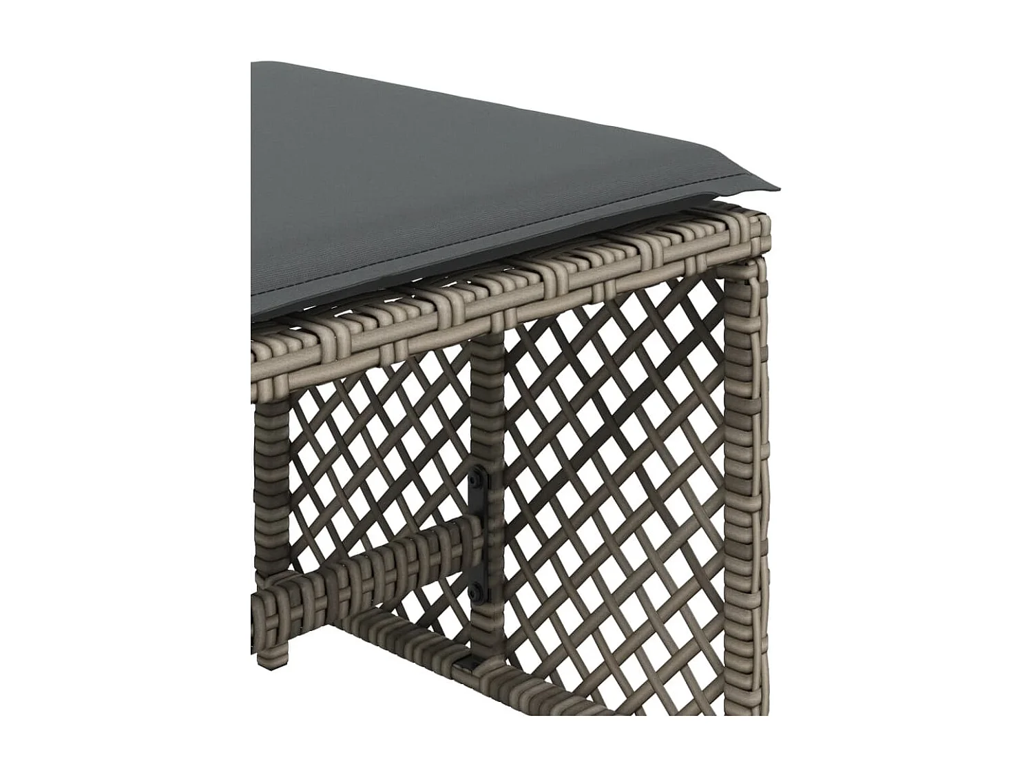 Set di 4 sgabelli e cuscini da giardino in rattan grigio 41x41x36 cm
