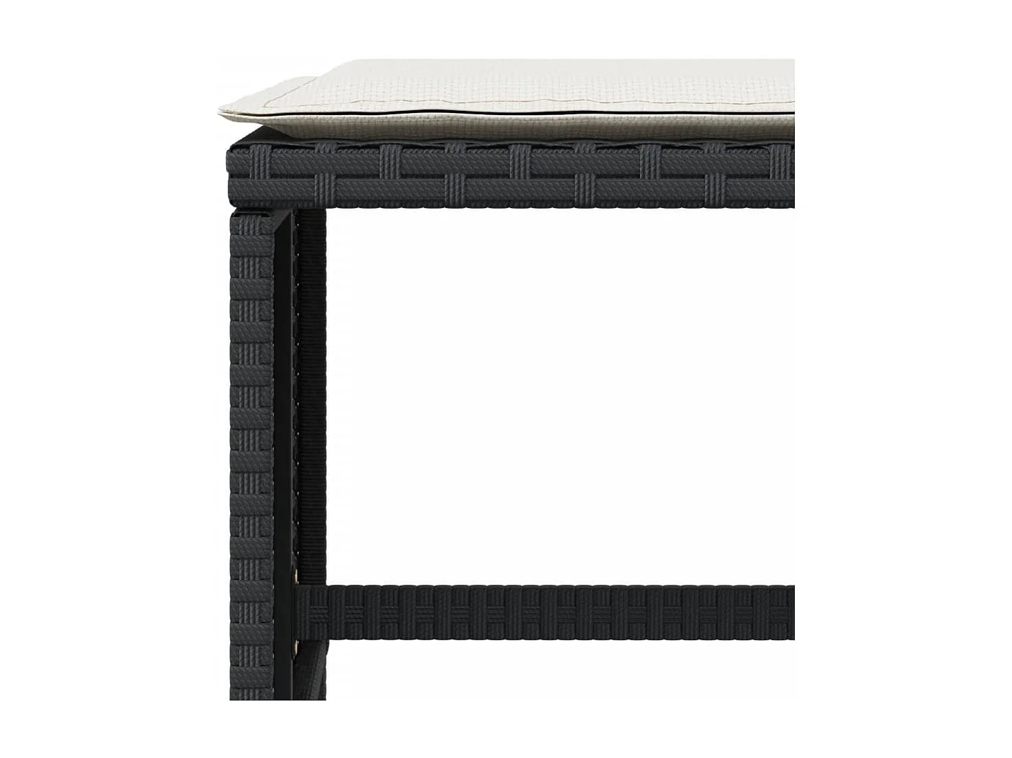 Tabourets de jardin et coussins lot de 4 noir 41x41x36 cm rotin