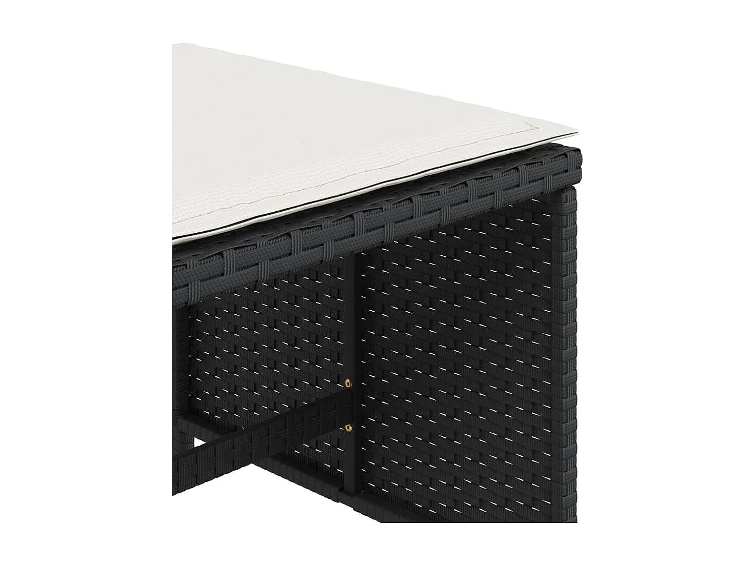 Tabourets de jardin et coussins lot de 4 noir 41x41x36 cm rotin