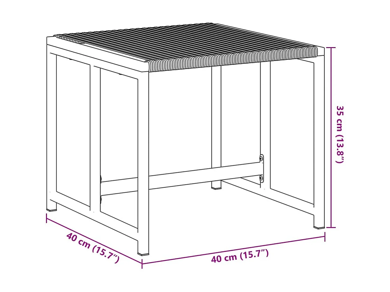 Tabourets de jardin lot de 4 noir résine tressée
