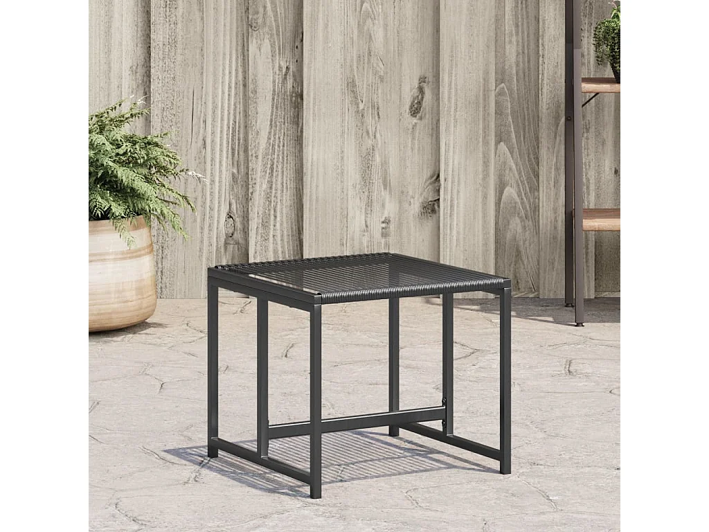 Tabourets de jardin lot de 4 noir résine tressée