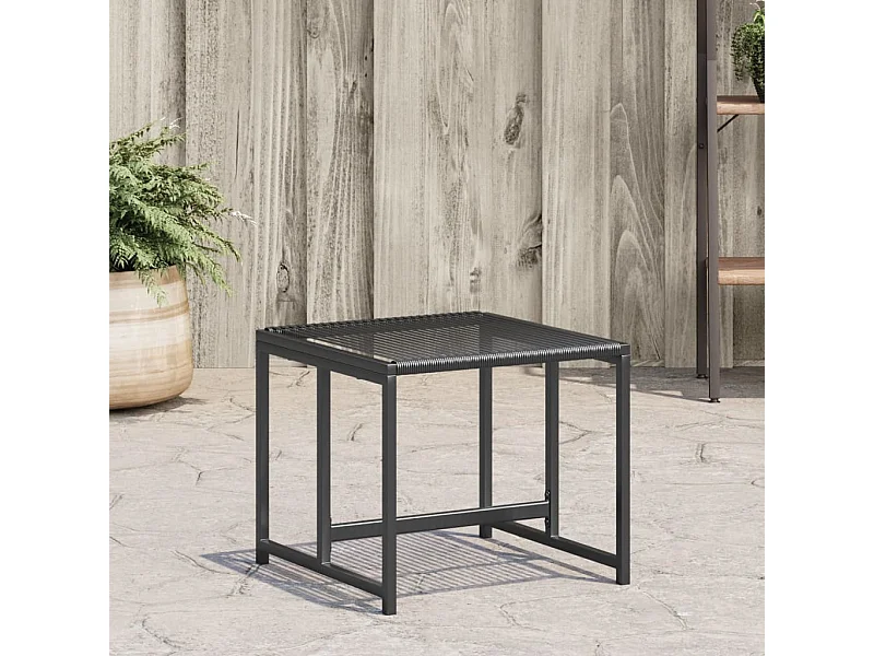 Tabourets de jardin lot de 4 noir résine tressée