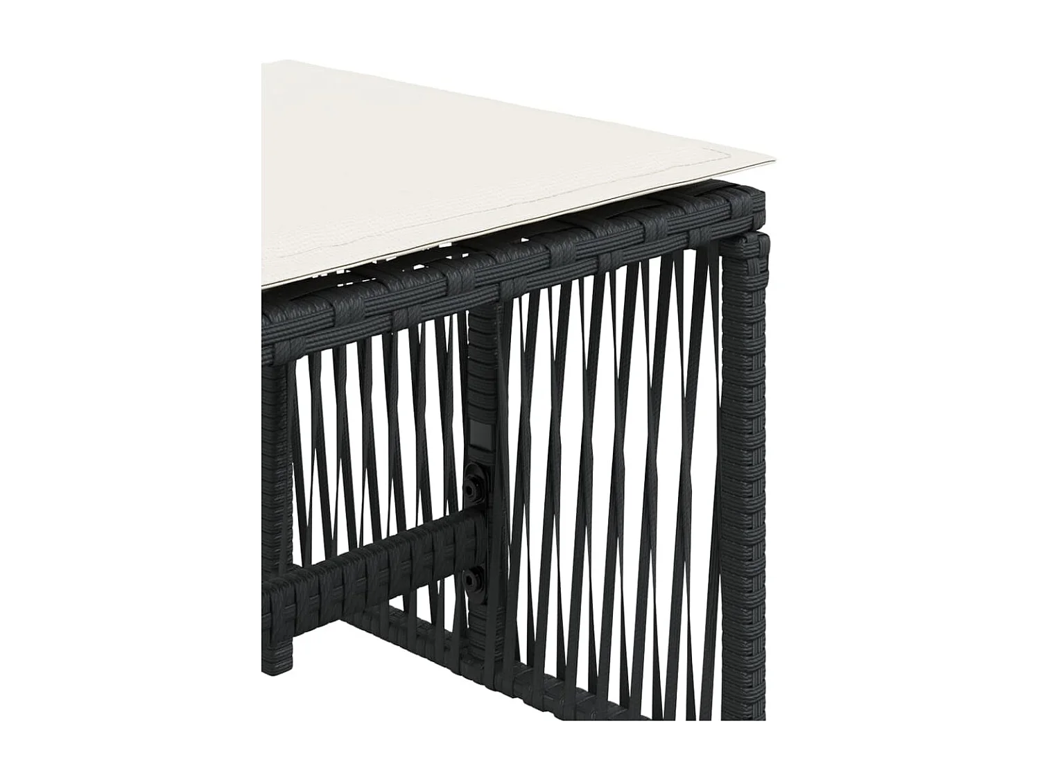 Juego de 4 taburetes y cojines de jardín ratán negro 41x41x36 cm