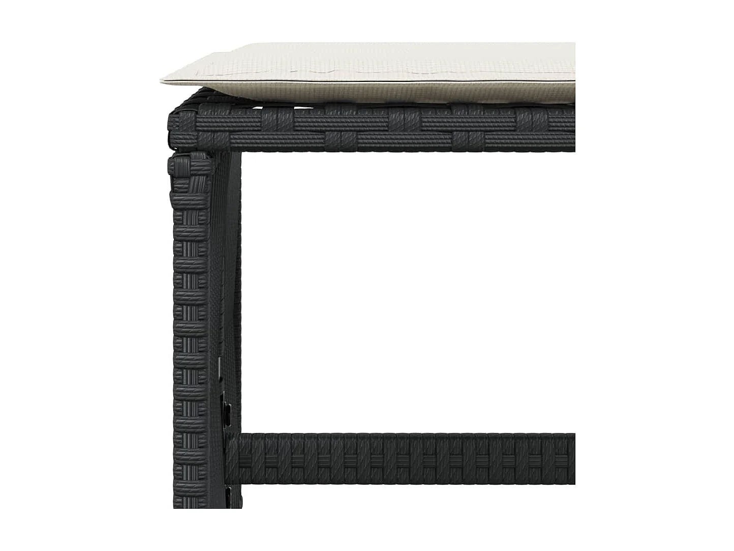 Tabourets de jardin et coussins lot de 4 noir 41x41x36 cm rotin