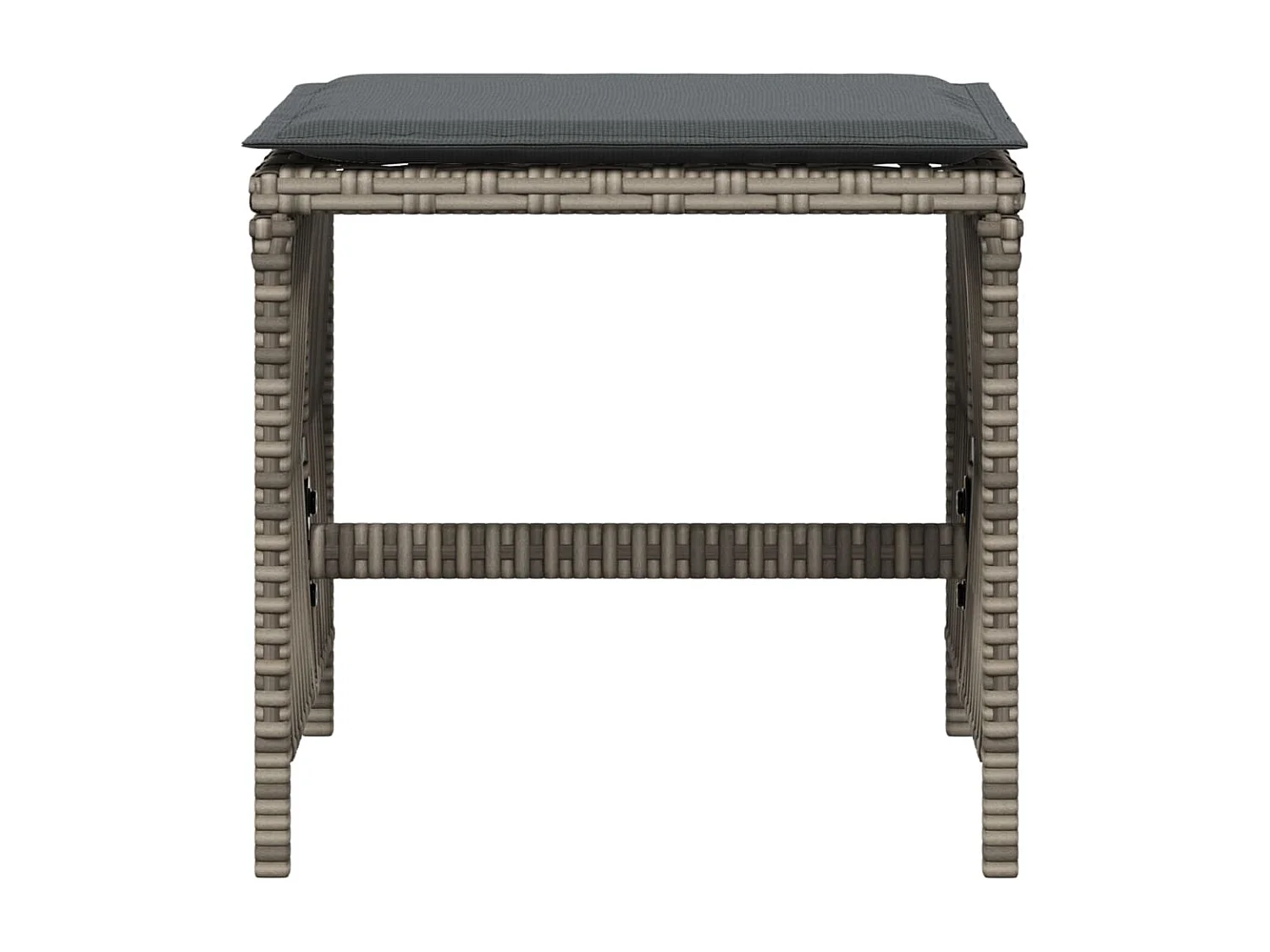 Tabourets de jardin et coussins lot de 4 gris 41x41x36 cm rotin