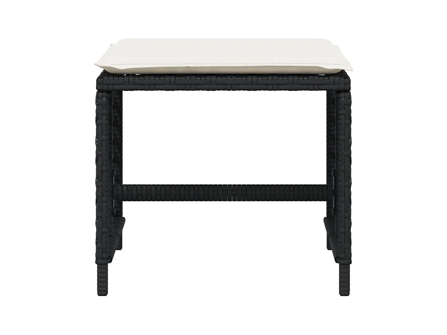 Tabourets de jardin et coussins lot de 4 noir 41x41x36 cm rotin