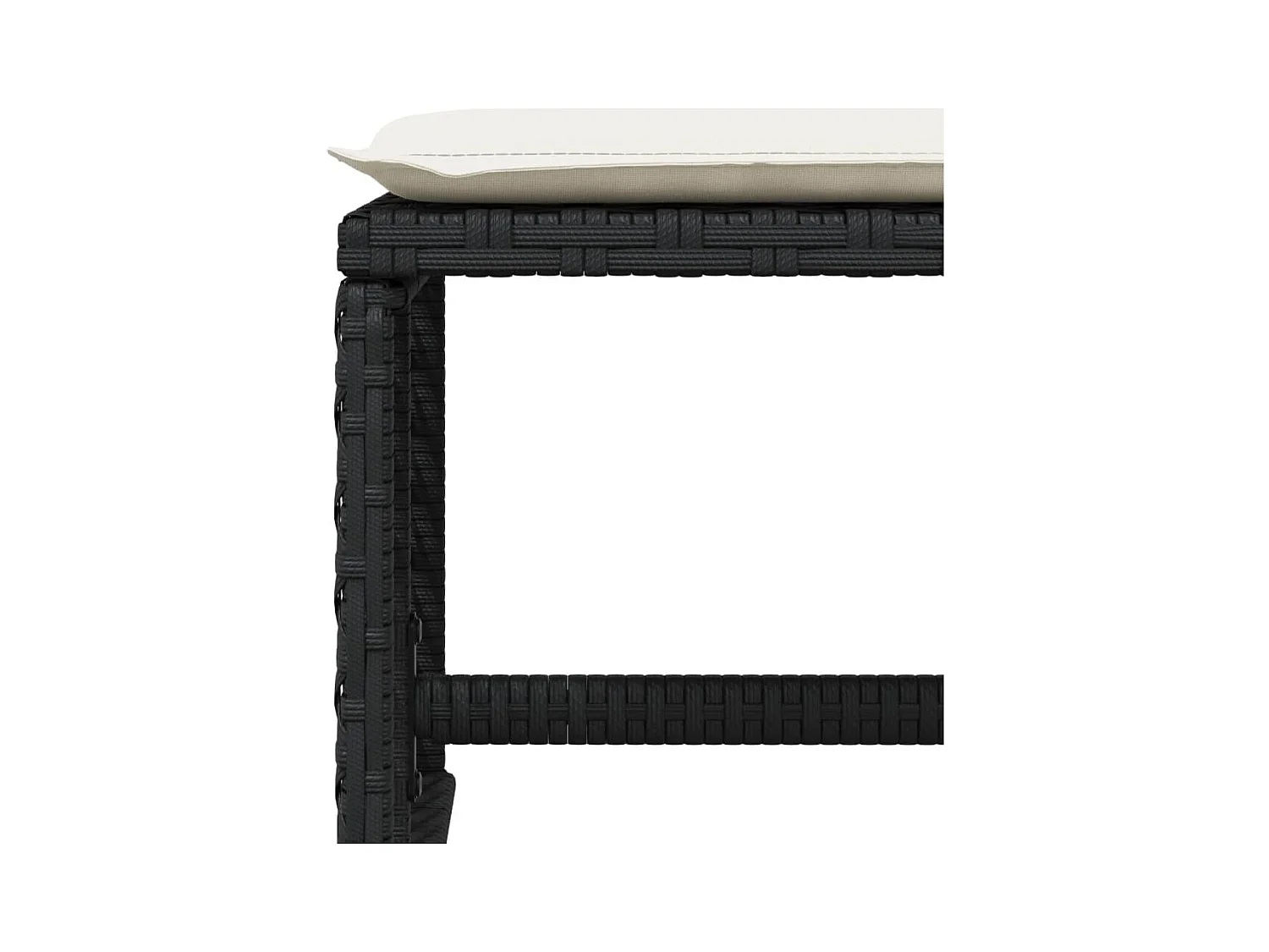 Tabourets de jardin et coussins lot de 4 noir 41x41x36 cm rotin