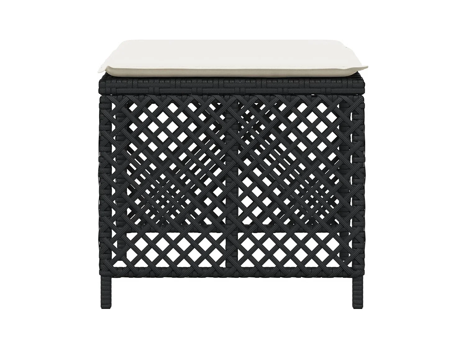 Tabourets de jardin et coussins lot de 4 noir 41x41x36 cm rotin