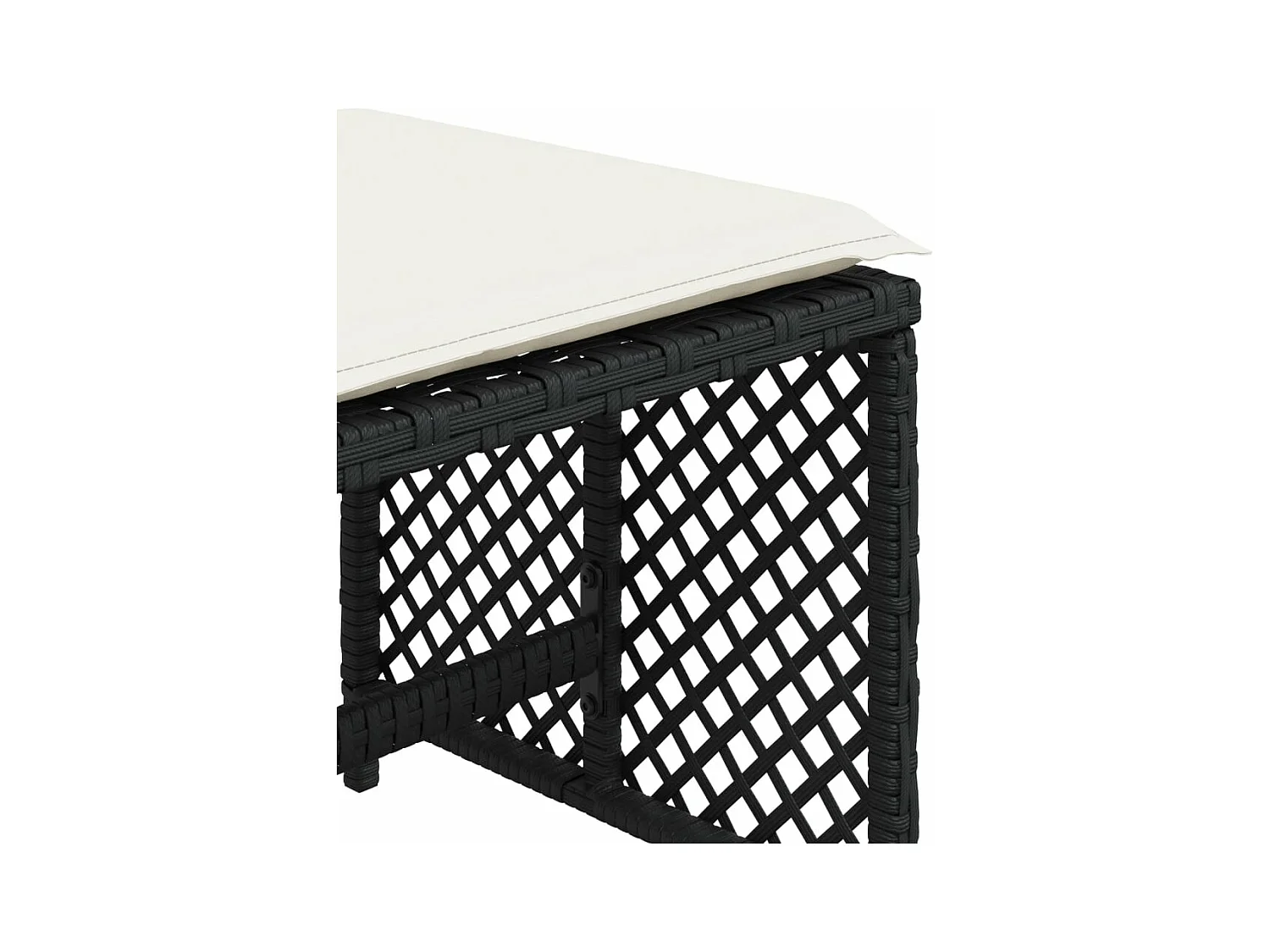 Tabourets de jardin et coussins lot de 4 noir 41x41x36 cm rotin