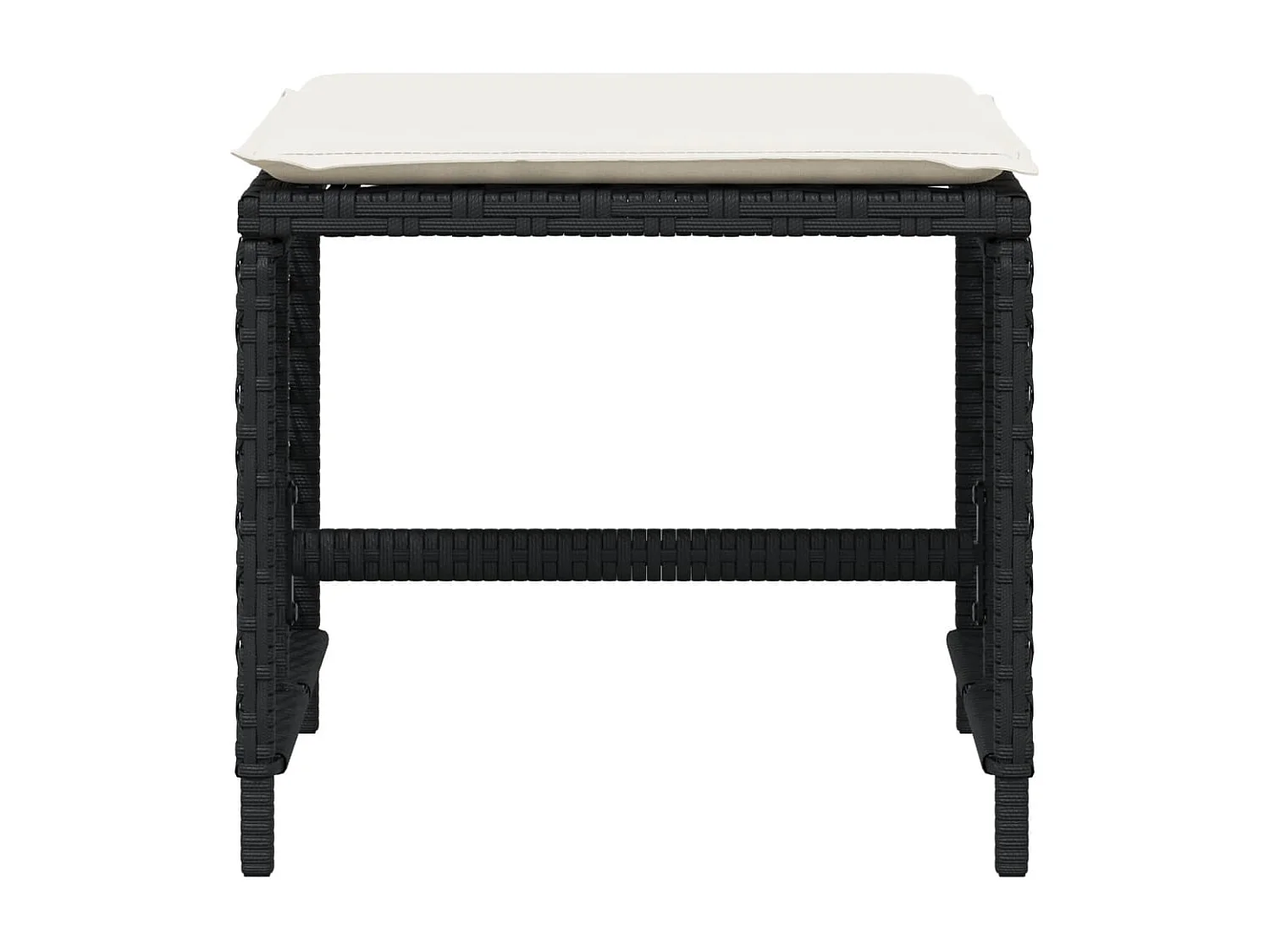 Tabourets de jardin et coussins lot de 4 noir 41x41x36 cm rotin