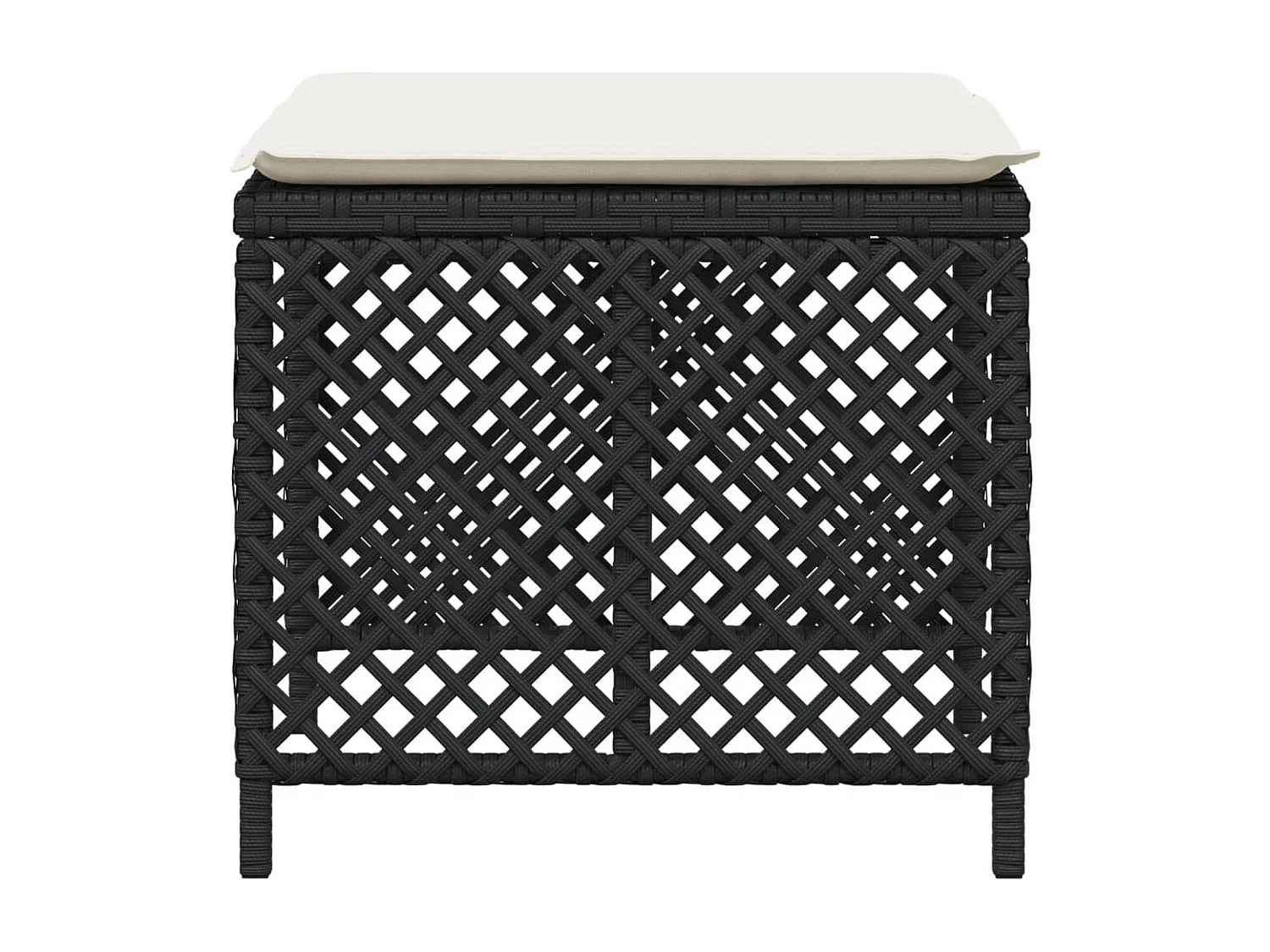 Tabourets de jardin et coussins lot de 4 noir 41x41x36 cm rotin