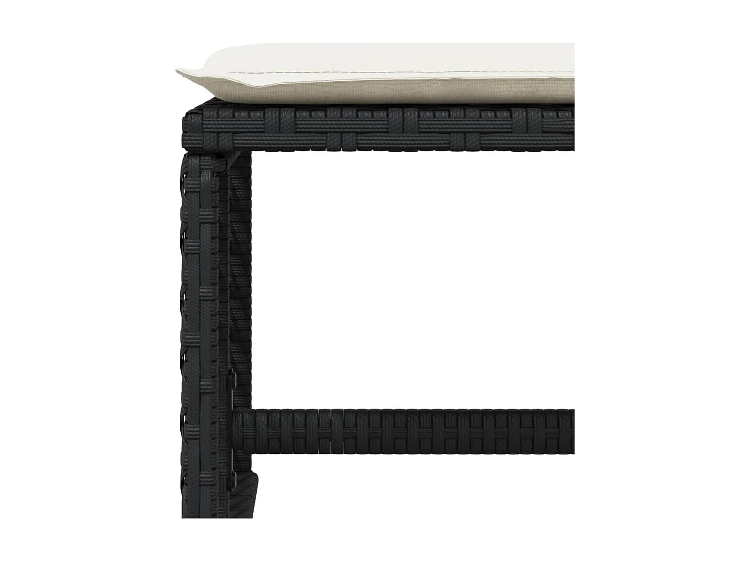 Tabourets de jardin et coussins lot de 4 noir 41x41x36 cm rotin