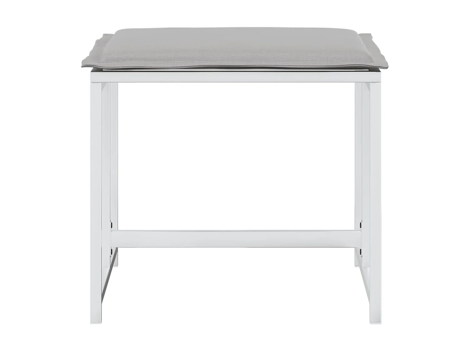 Taburetes de jardín con cojines 4ud acero blanco y textilene