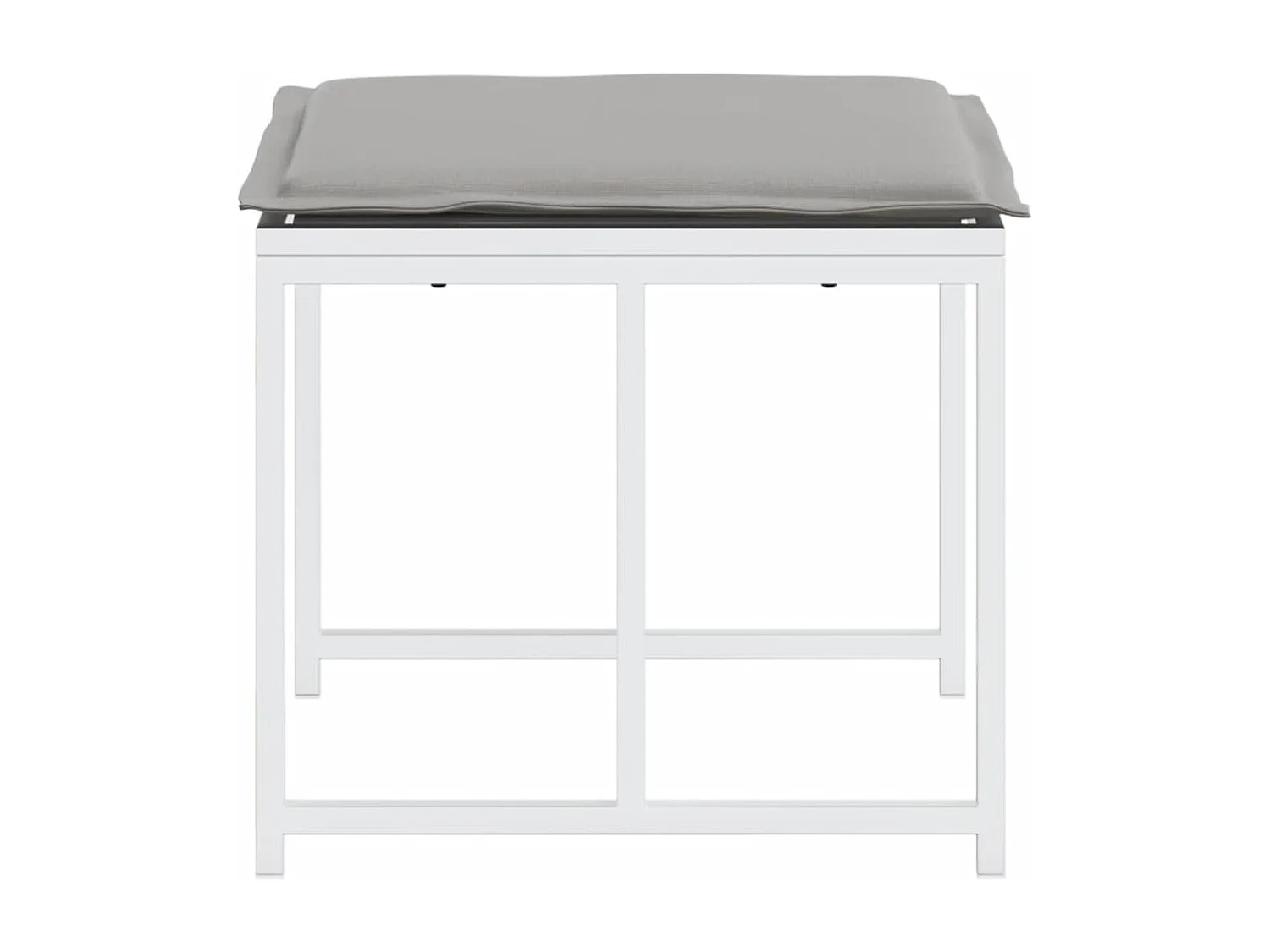 Taburetes de jardín con cojines 4ud acero blanco y textilene