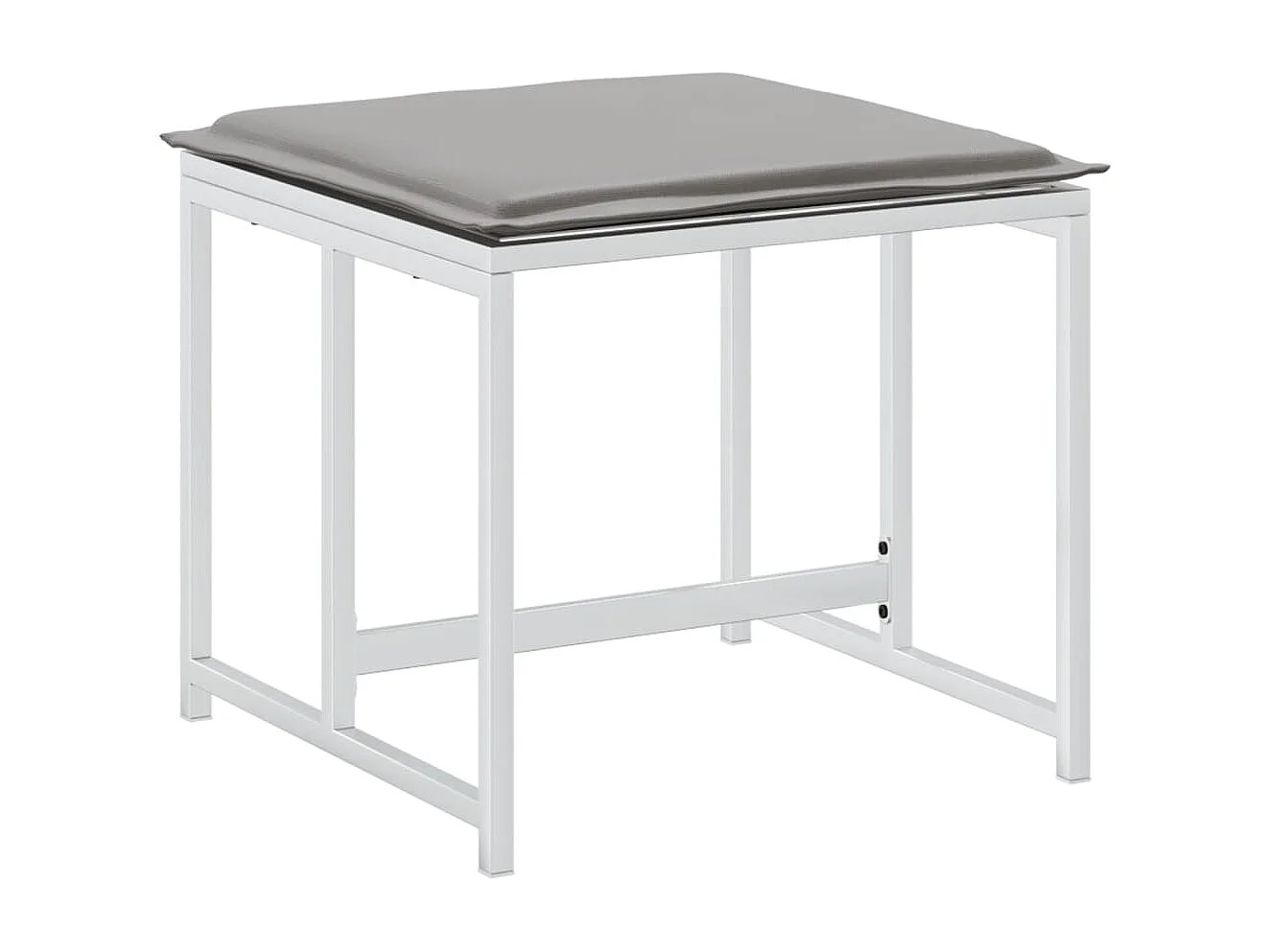 Taburetes de jardín con cojines 4ud acero blanco y textilene