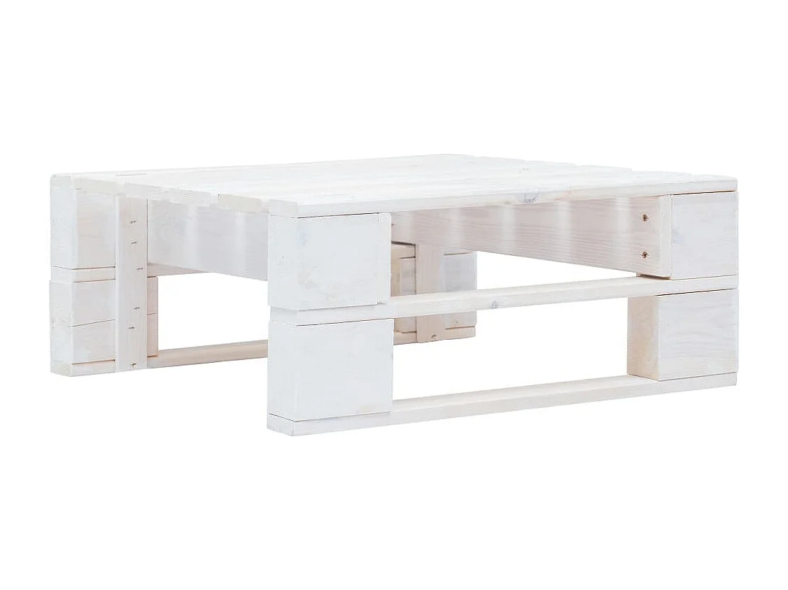 Repose-pied palette de jardin bois blanc
