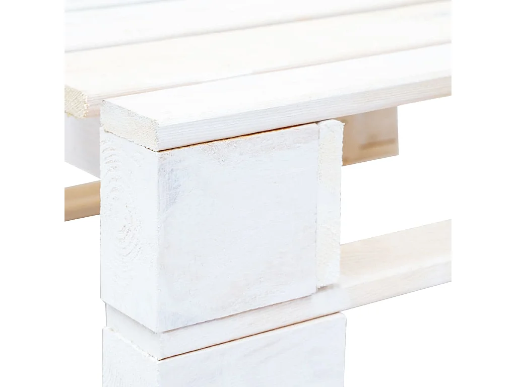 Repose-pied palette de jardin bois blanc