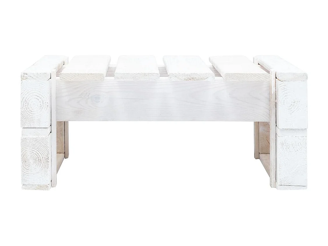 Repose-pied palette de jardin bois blanc