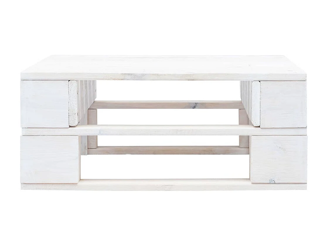 Repose-pied palette de jardin bois blanc