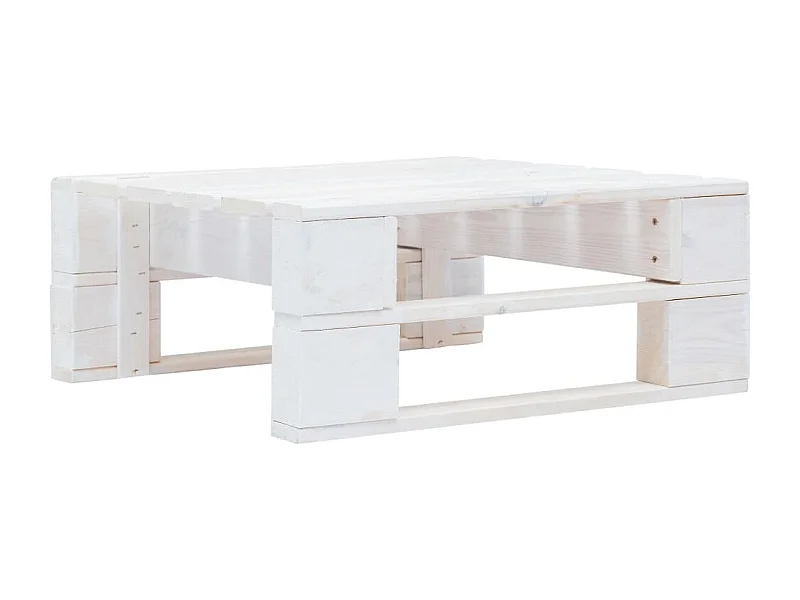 Repose-pied palette de jardin bois blanc