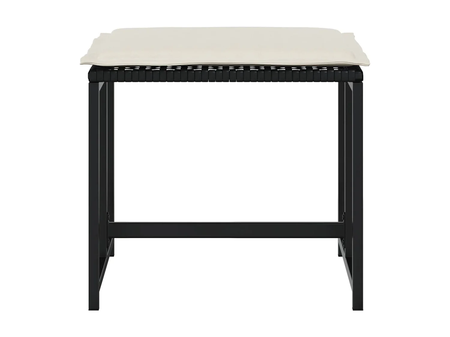 Tabourets de jardin avec coussins lot de 4 noir résine tressée