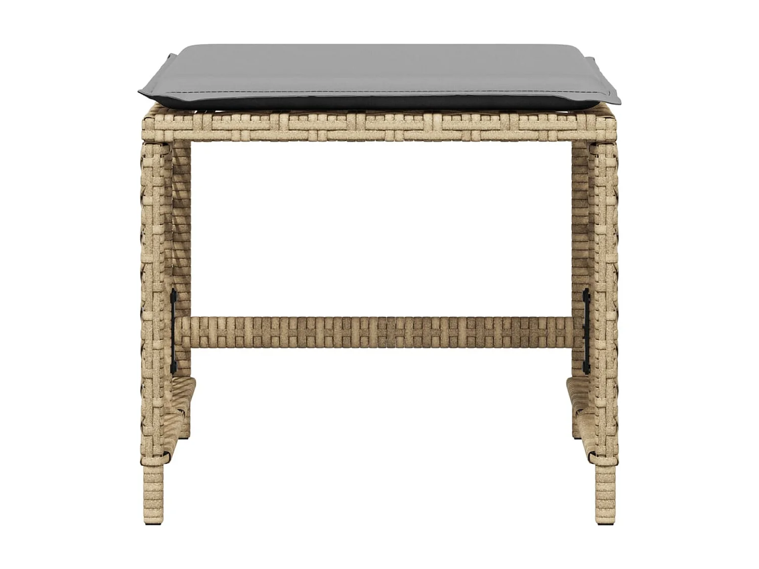 Conjunto de 4 bancos e almofadas de jardim bege mix 41x41x36 cm