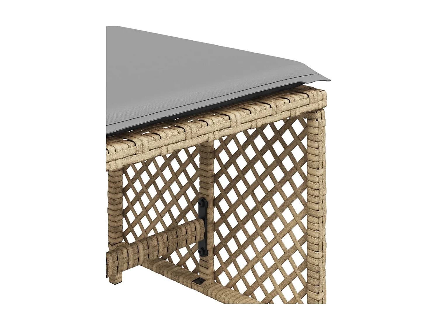 Conjunto de 4 bancos e almofadas de jardim bege mix 41x41x36 cm