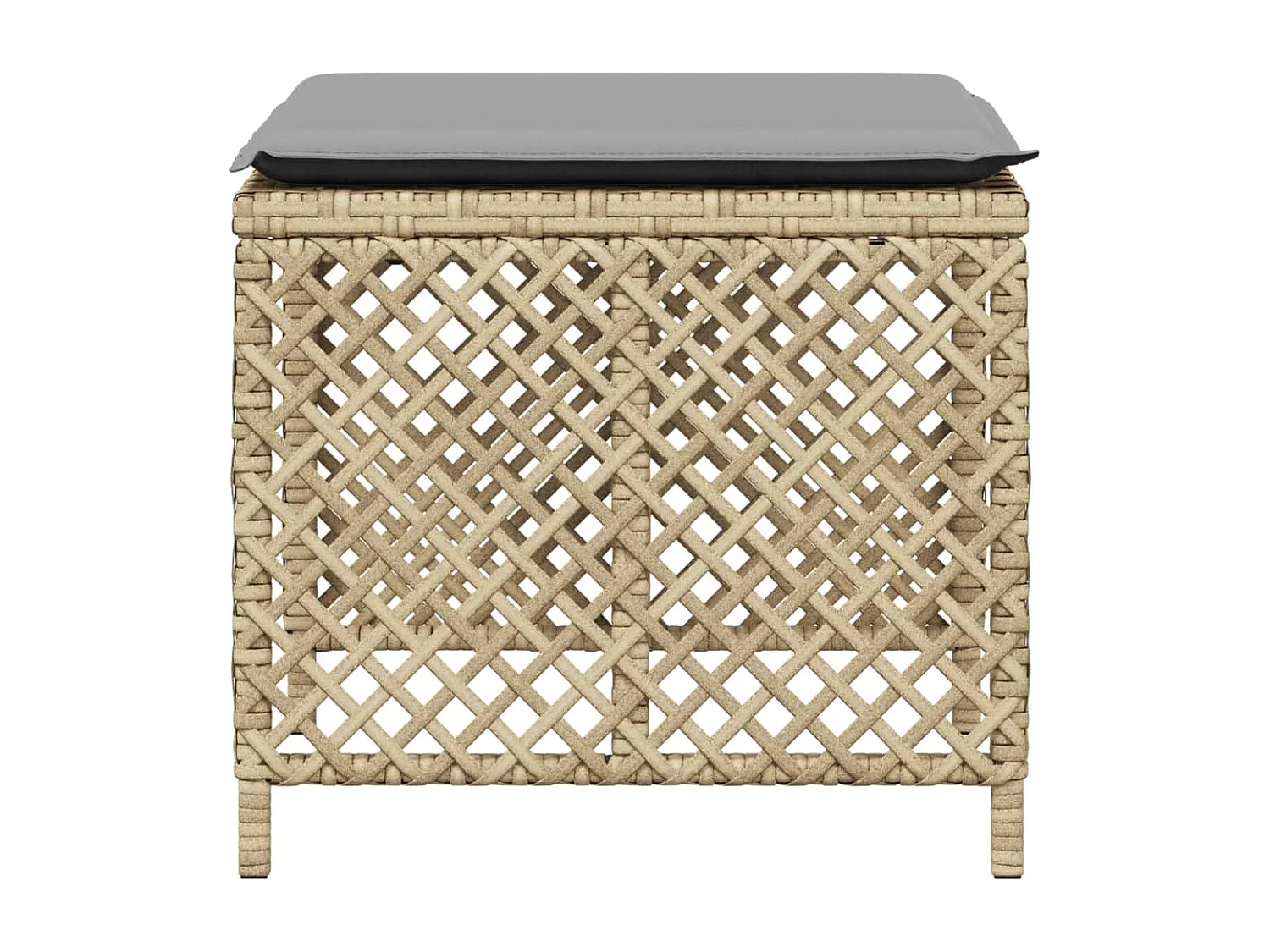 Tabourets jardin et coussins lot de 4 mélange beige 41x41x36 cm