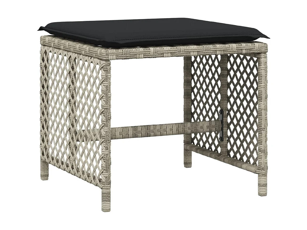 Gartenhocker und Kissen 4er-Set hellgrau 41x41x36 cm