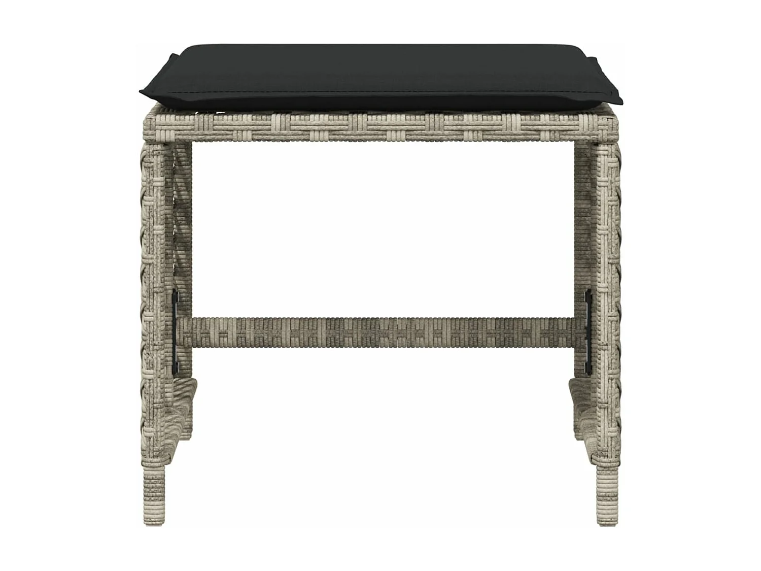 Gartenhocker und Kissen 4er-Set hellgrau 41x41x36 cm