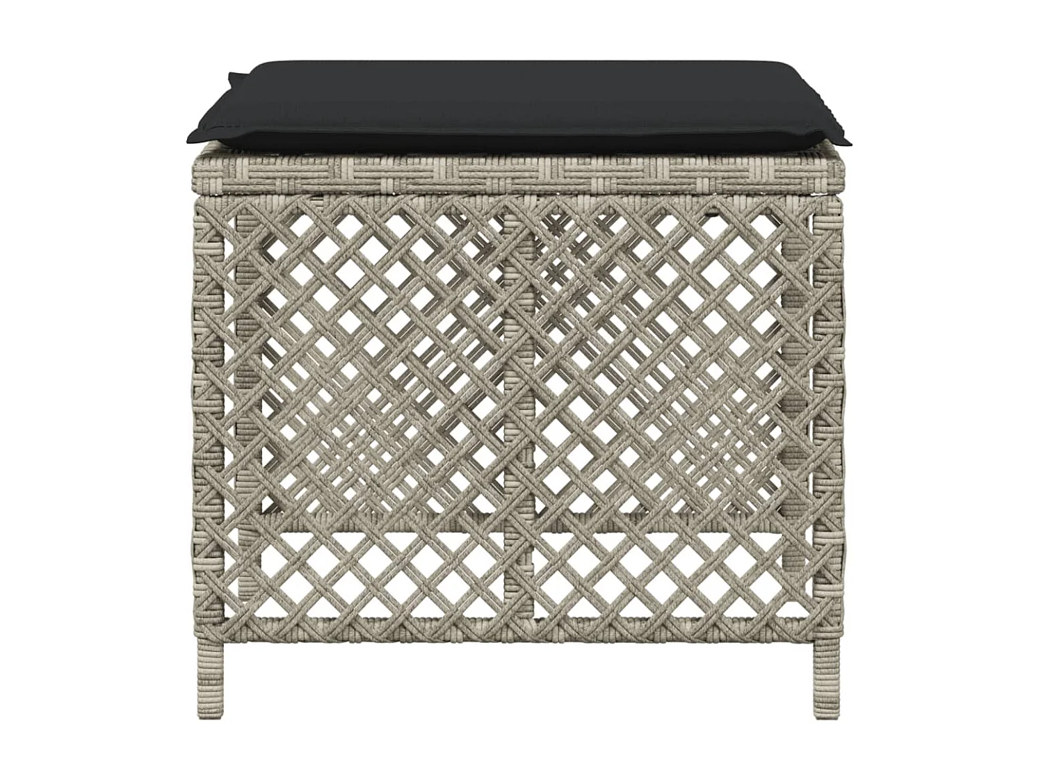 Gartenhocker und Kissen 4er-Set hellgrau 41x41x36 cm