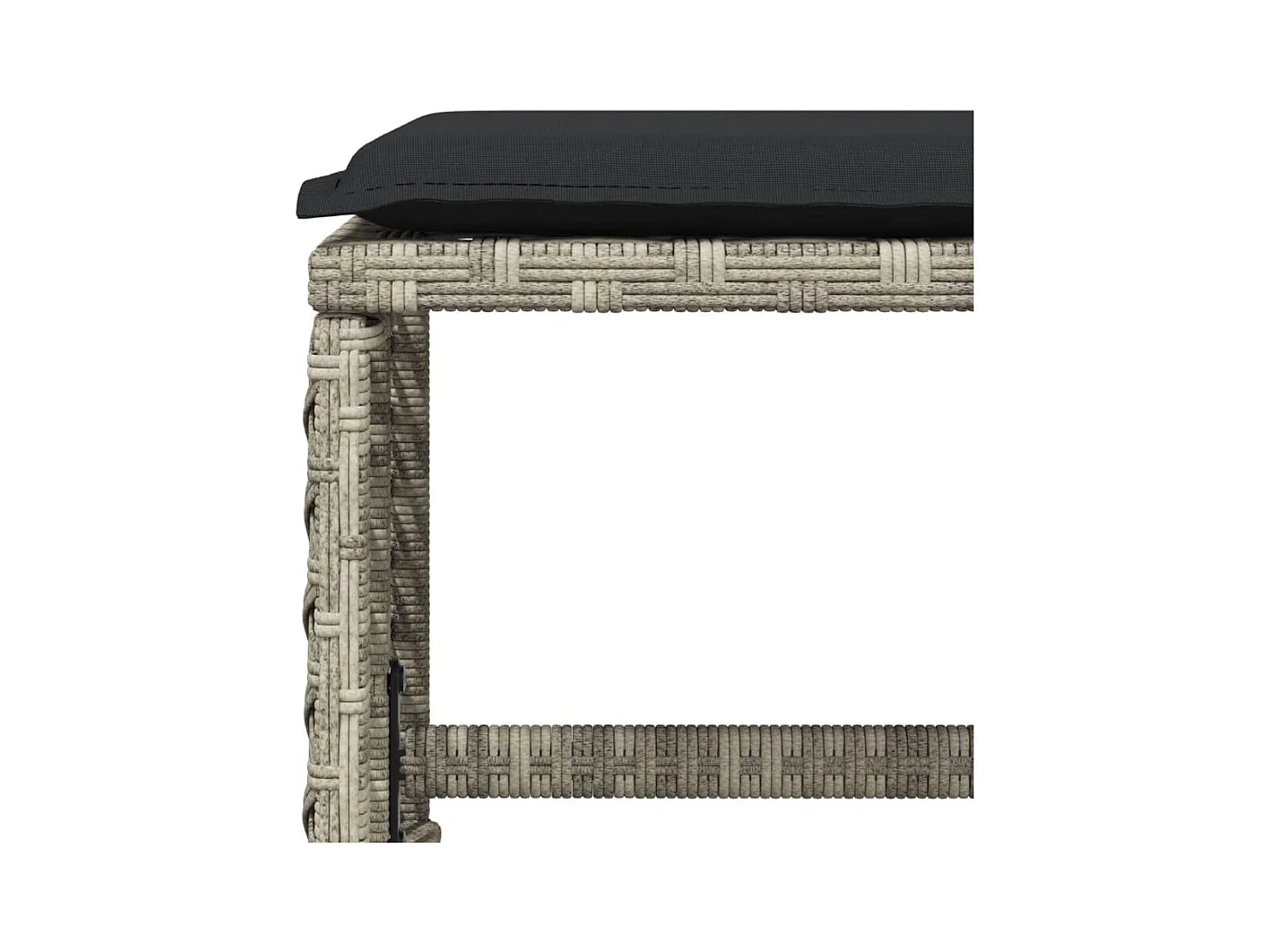 Gartenhocker und Kissen 4er-Set hellgrau 41x41x36 cm