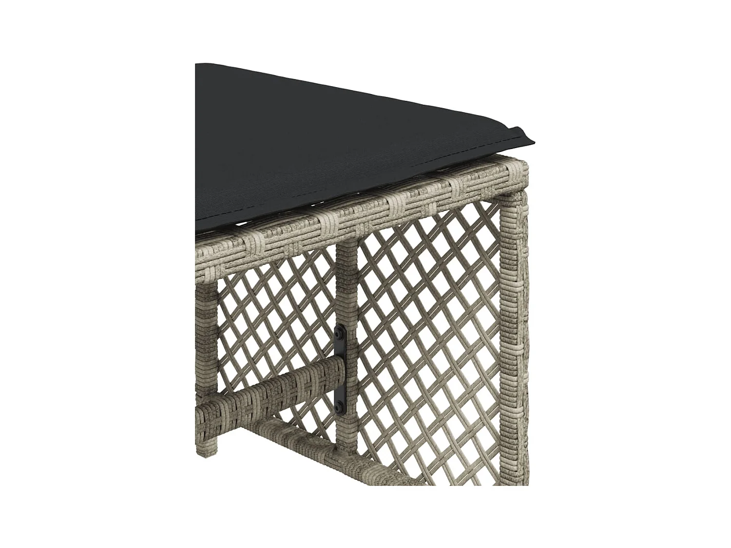 Gartenhocker und Kissen 4er-Set hellgrau 41x41x36 cm