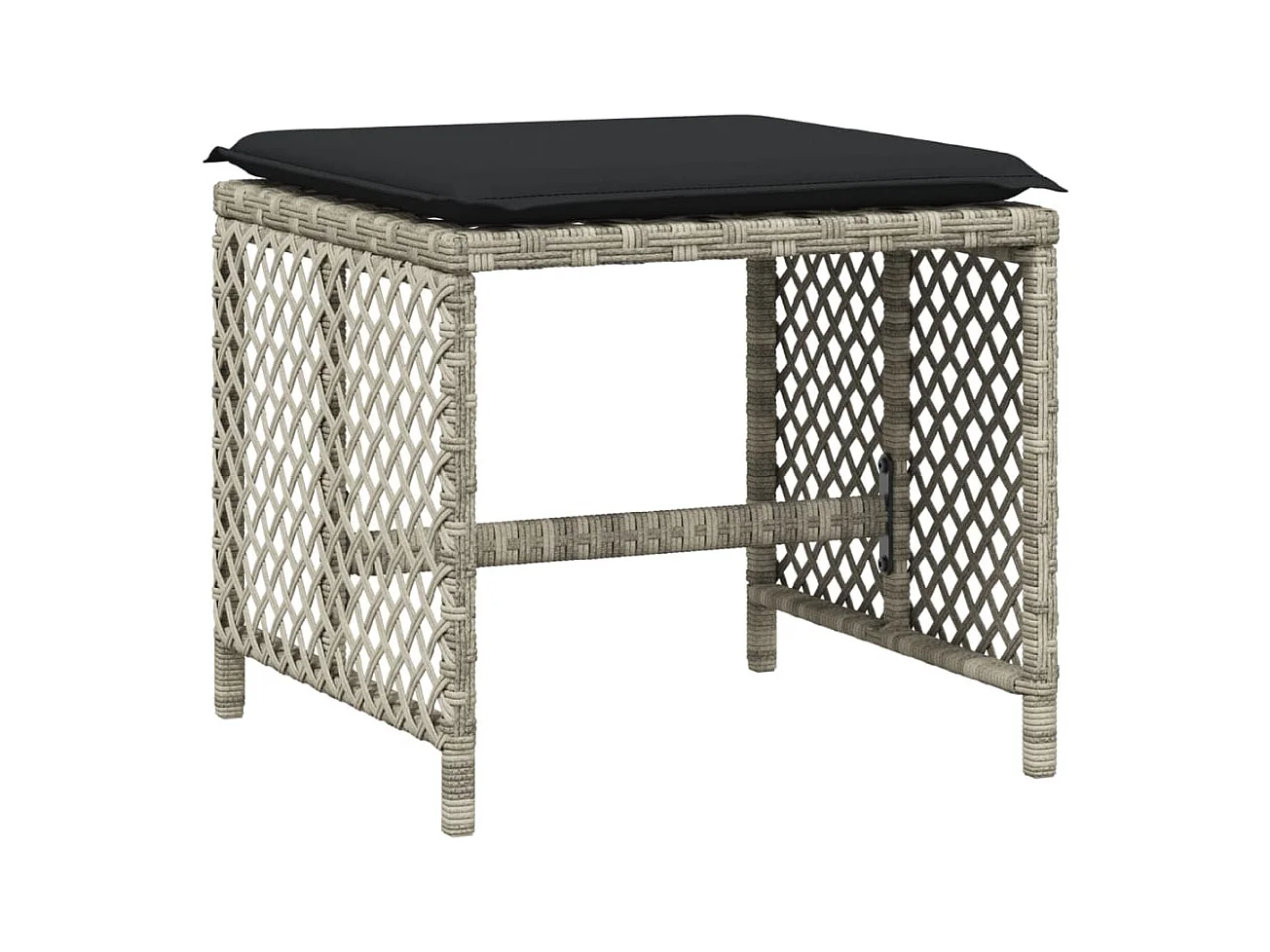 Set di 4 sgabelli e cuscini da giardino grigio chiaro 41x41x36 cm