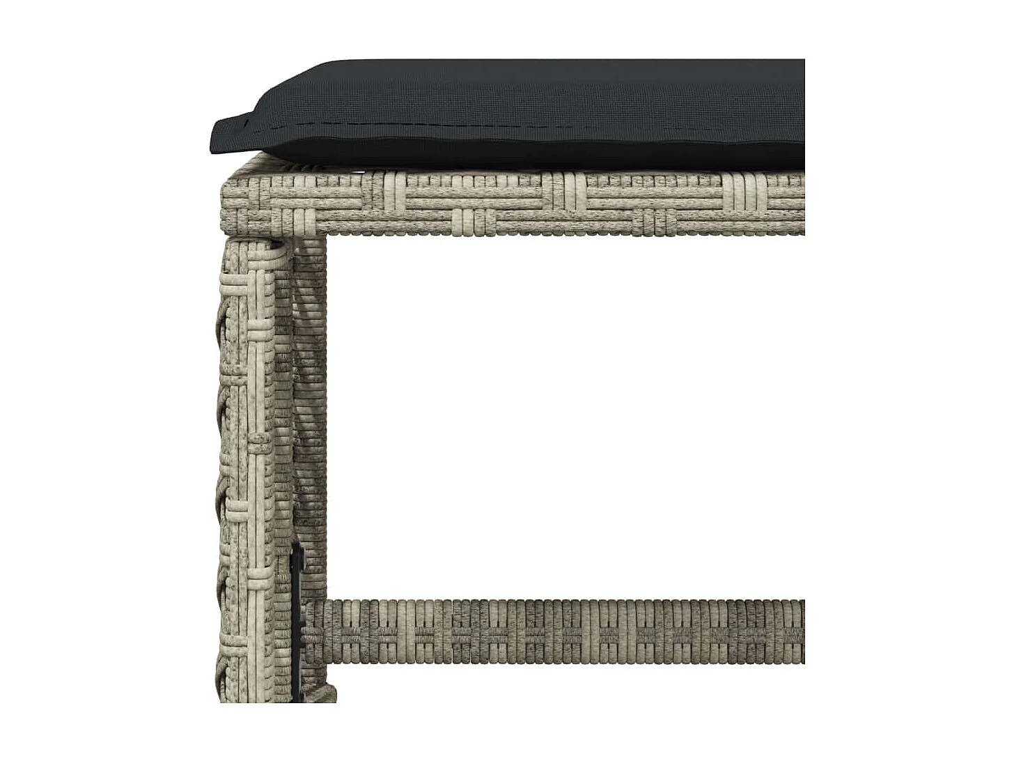 Tabourets de jardin et coussins lot de 4 gris clair 41x41x36 cm