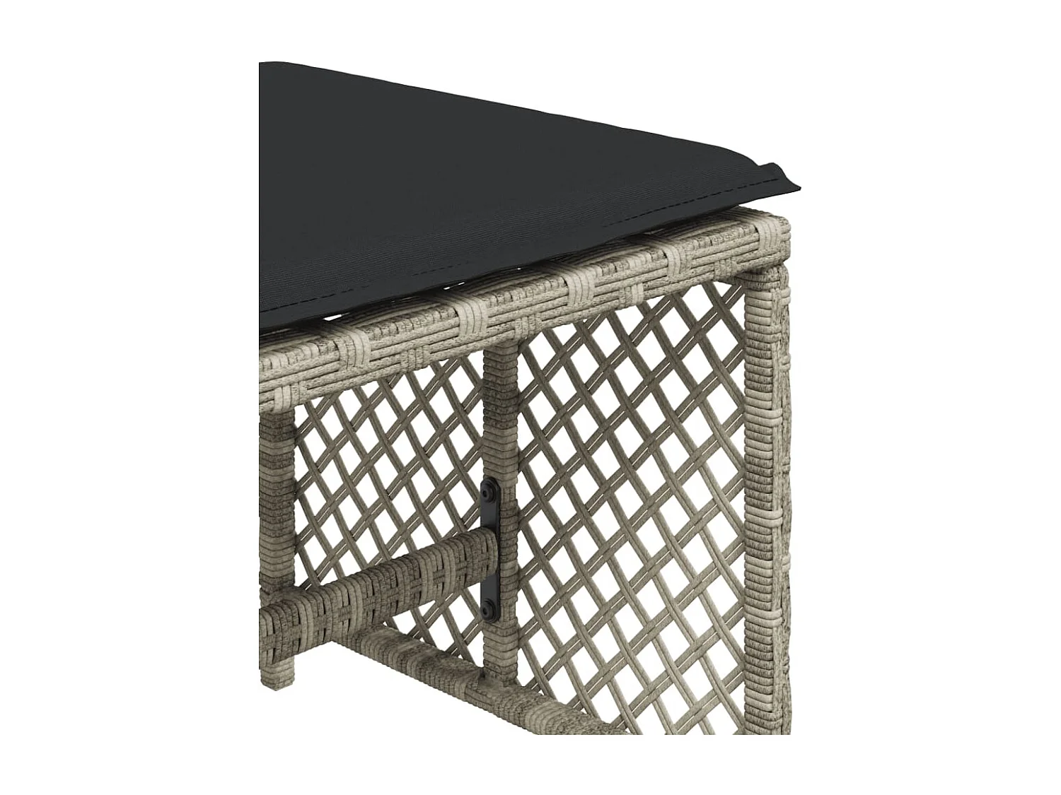 Tabourets de jardin et coussins lot de 4 gris clair 41x41x36 cm