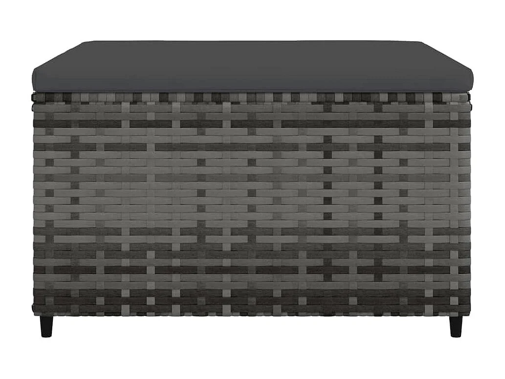 Repousa-pés de jardim com almofada cinza Vime de resina