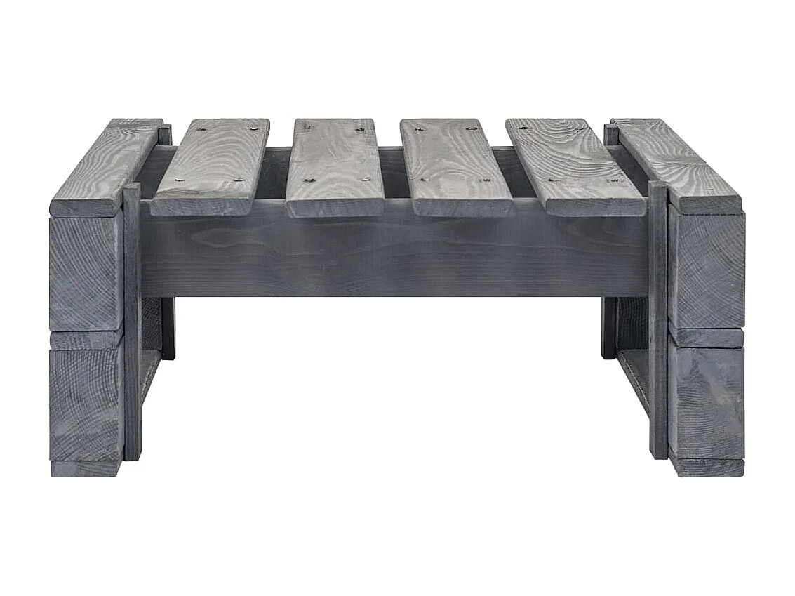 Grijze houten tuinpallet voetenbank