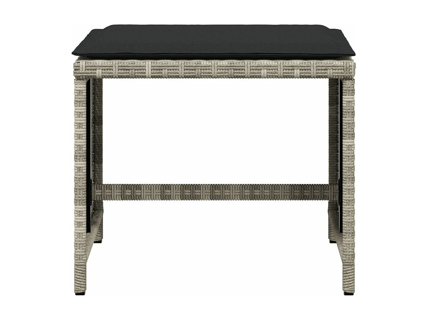 Conjunto de 4 almofadas para bancos de jardim em resina tecida cinza claro