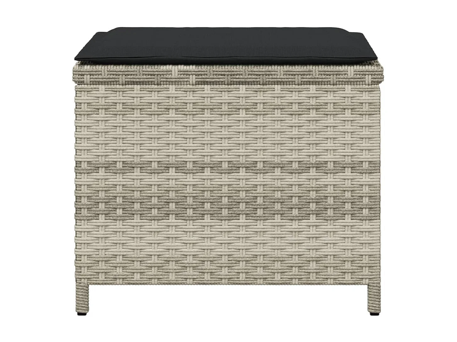 Conjunto de 4 almofadas para bancos de jardim em resina tecida cinza claro